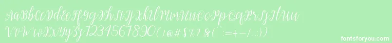 My Darling Script  Font – White Fonts on Green Background