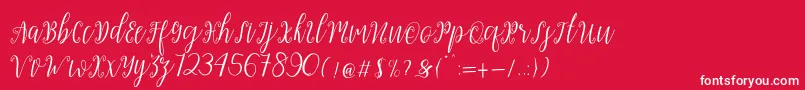 My Darling Script  Font – White Fonts on Red Background