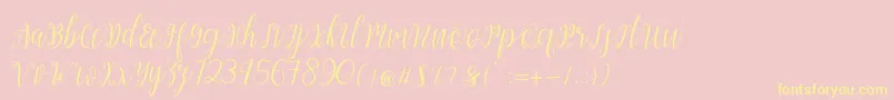 My Darling Script -Schriftart – Gelbe Schriften auf rosa Hintergrund
