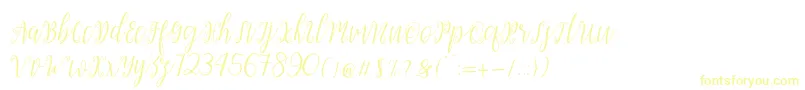 My Darling Script  Font – Yellow Fonts on White Background