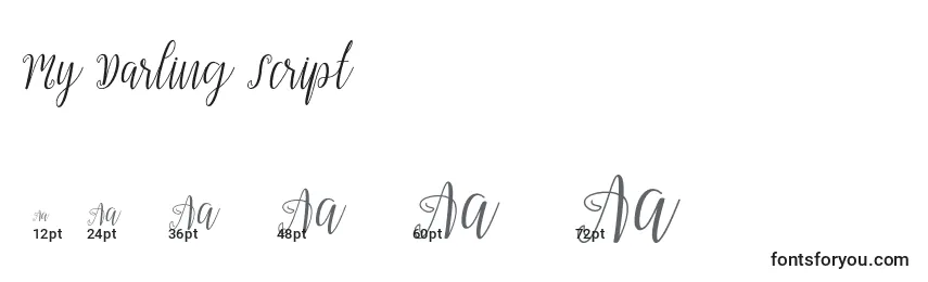 My Darling Script  Font Sizes