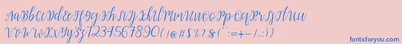My Darling Script Font – Blue Fonts on Pink Background