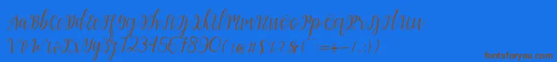 My Darling Script-Schriftart – Braune Schriften auf blauem Hintergrund