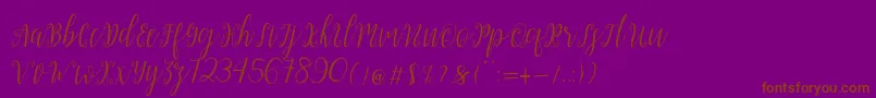 My Darling Script Font – Brown Fonts on Purple Background