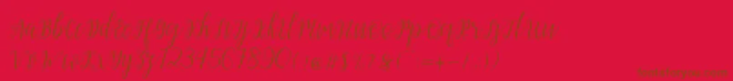 Fonte My Darling Script – fontes marrons em um fundo vermelho