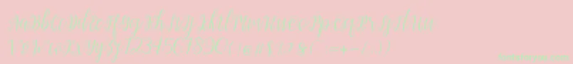 My Darling Script Font – Green Fonts on Pink Background