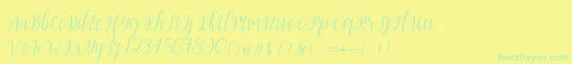 My Darling Script-Schriftart – Grüne Schriften auf gelbem Hintergrund