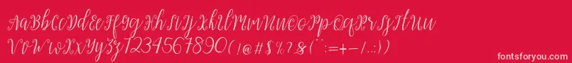 フォントMy Darling Script – 赤い背景にピンクのフォント