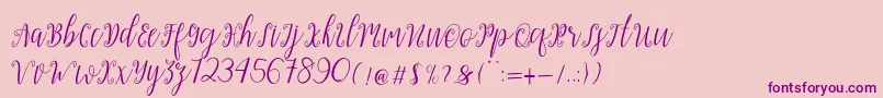 My Darling Scriptフォントについての詳細 フォントMy Darling Script – ピンクの背景に紫のフォント