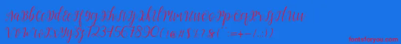 My Darling Script Font – Red Fonts on Blue Background