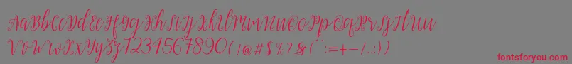 My Darling Script Font – Red Fonts on Gray Background