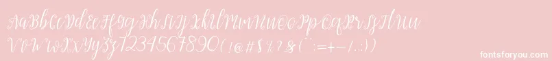 Fonte My Darling Script – fontes brancas em um fundo rosa