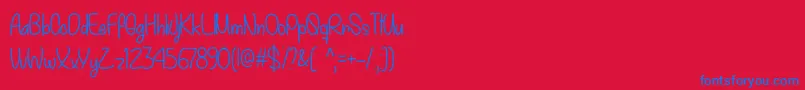 My December   Font – Blue Fonts on Red Background