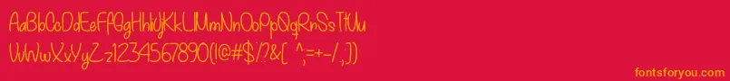 My December   Font – Orange Fonts on Red Background