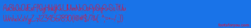 My December   Font – Red Fonts on Blue Background