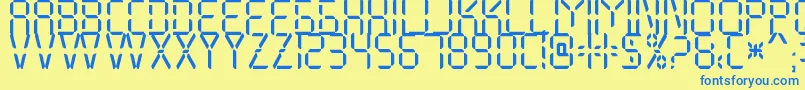 Czcionka My Display St Free for personal use – niebieskie czcionki na żółtym tle