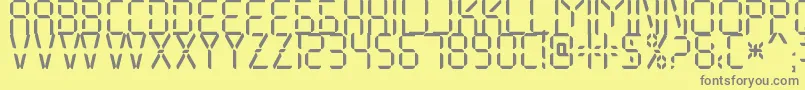Fonte My Display St Free for personal use – fontes cinzas em um fundo amarelo