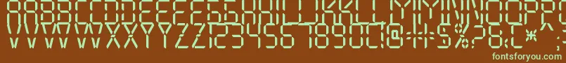 Шрифт My Display St Free for personal use – зелёные шрифты на коричневом фоне