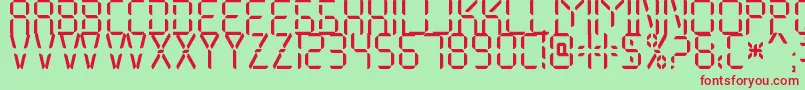 My Display St Free for personal use-Schriftart – Rote Schriften auf grünem Hintergrund