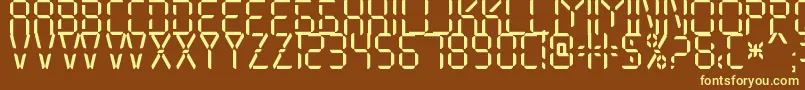 Czcionka My Display St Free for personal use – żółte czcionki na brązowym tle