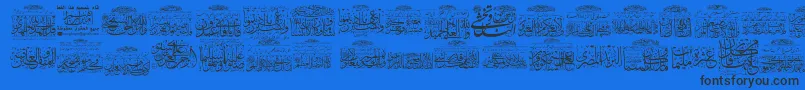 Шрифт My Font Quraan 3 – чёрные шрифты на синем фоне