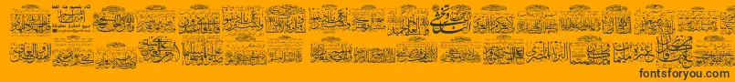 My Font Quraan 3-Schriftart – Schwarze Schriften auf orangefarbenem Hintergrund