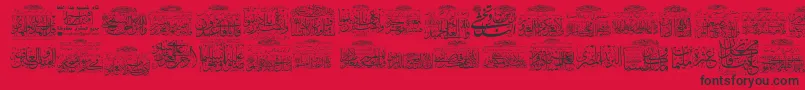 My Font Quraan 3 Font – Black Fonts on Red Background