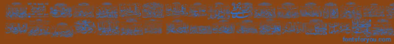 My Font Quraan 3 Font – Blue Fonts on Brown Background