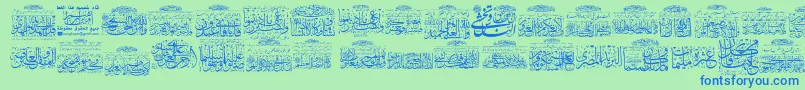 My Font Quraan 3 Font – Blue Fonts on Green Background