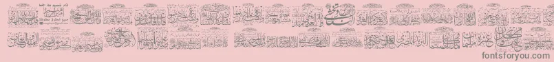 My Font Quraan 3-Schriftart – Graue Schriften auf rosa Hintergrund