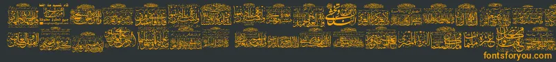 My Font Quraan 3-fontti – oranssit fontit mustalla taustalla