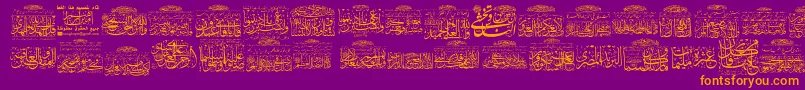 My Font Quraan 3 Font – Orange Fonts on Purple Background