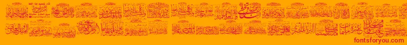 My Font Quraan 3 Font – Red Fonts on Orange Background