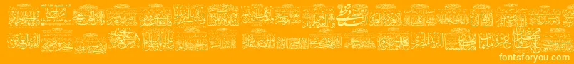 My Font Quraan 3-Schriftart – Gelbe Schriften auf orangefarbenem Hintergrund