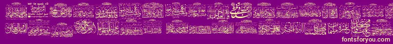 My Font Quraan 3-fontti – keltaiset fontit violetilla taustalla