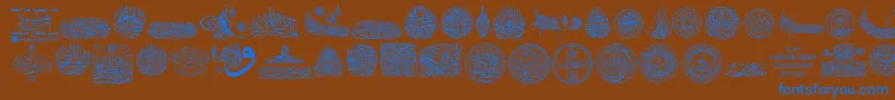 フォントMy Font Quraan 7 – 茶色の背景に青い文字