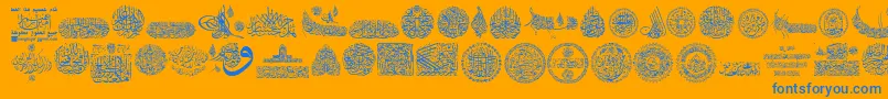Więcej informacji o czcionce My Font Quraan 7 Czcionka My Font Quraan 7 – niebieskie czcionki na pomarańczowym tle