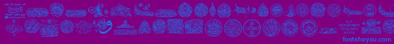 My Font Quraan 7-Schriftart – Blaue Schriften auf violettem Hintergrund