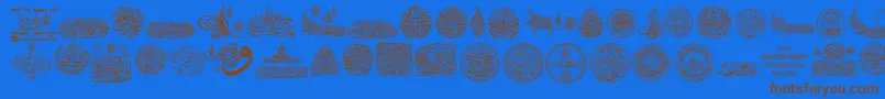 My Font Quraan 7-Schriftart – Braune Schriften auf blauem Hintergrund