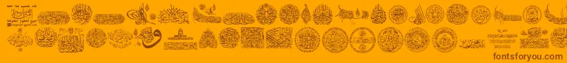 Czcionka My Font Quraan 7 – brązowe czcionki na pomarańczowym tle