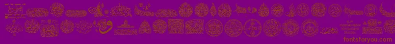 My Font Quraan 7-fontti – ruskeat fontit violetilla taustalla