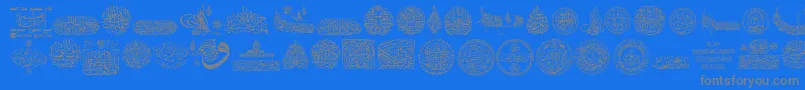 フォントMy Font Quraan 7 – 青い背景に灰色の文字