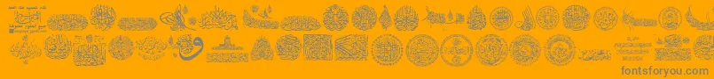 My Font Quraan 7-fontti – harmaat kirjasimet oranssilla taustalla