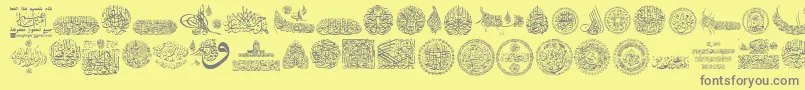 My Font Quraan 7-fontti – harmaat kirjasimet keltaisella taustalla