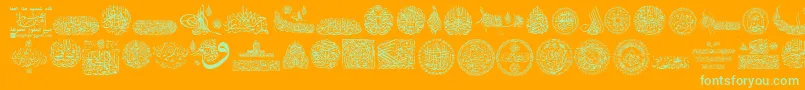 Czcionka My Font Quraan 7 – zielone czcionki na pomarańczowym tle