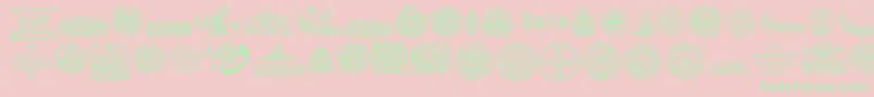 Fonte My Font Quraan 7 – fontes verdes em um fundo rosa