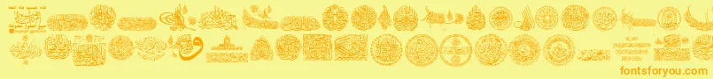 Czcionka My Font Quraan 7 – pomarańczowe czcionki na żółtym tle