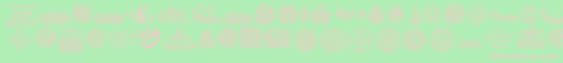 Шрифт My Font Quraan 7 – розовые шрифты на зелёном фоне