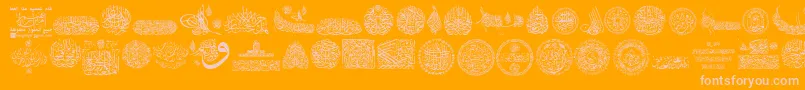 My Font Quraan 7-Schriftart – Rosa Schriften auf orangefarbenem Hintergrund