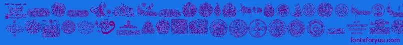Шрифт My Font Quraan 7 – фиолетовые шрифты на синем фоне